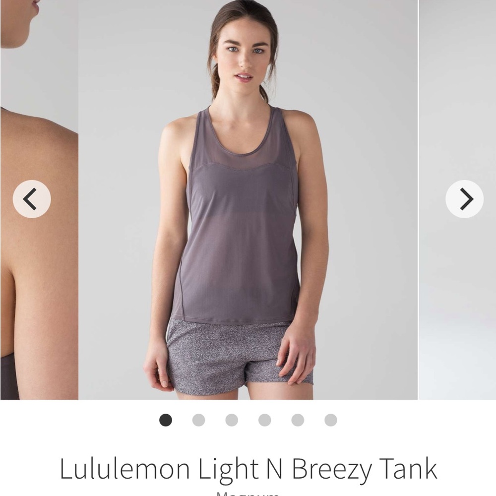 Lululemon Light and Breezy Tank.  Size 10. Color is Magnum.  2 in 1!